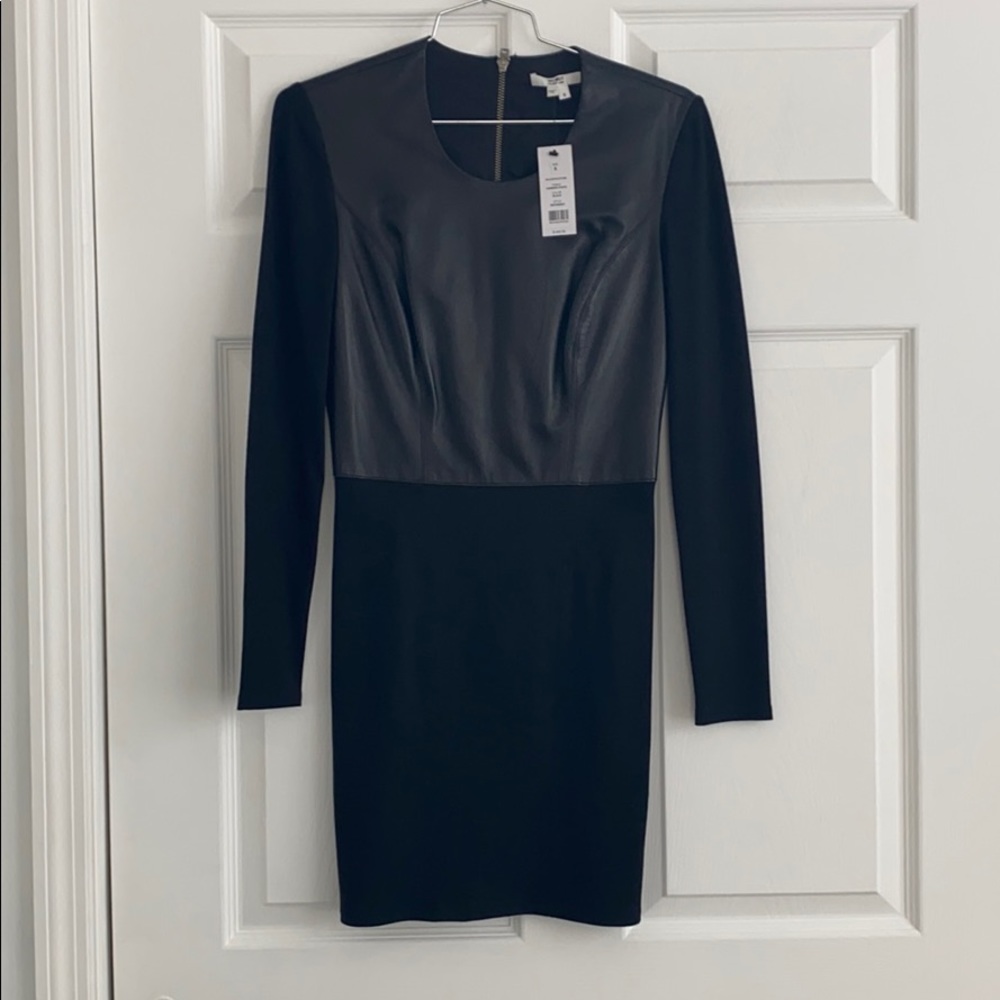 Helmut Lang leather/fabric dress size S